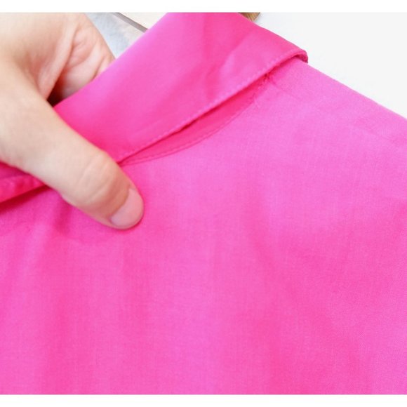 Chico's Womens Pink Linen Blend Satin Collared & Belted Long Tunic Blouse, 16/18 - Picture 9 of 13